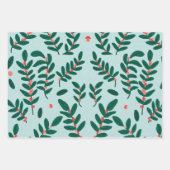 冬のベリーブルー ラッピングペーパーシート (正面2)