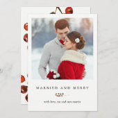 冬のベリー結婚したとフォトカメリーード シーズンカード (正面/裏面)