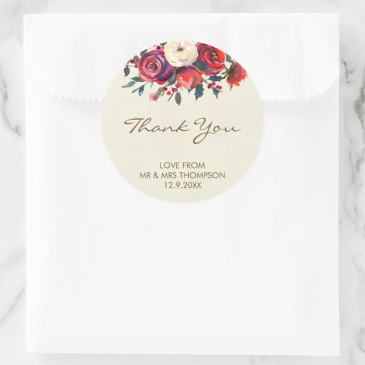 冬のベリー結婚のシ感謝していュリスマス ラウンドシール (バッグ)