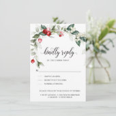冬のベリー |親切な返信 |食事のオプションRSVP エンクロージャーカード (スタンド正面)