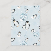 冬のペンギンのイクロースおむつラッフルベビーシャワー エンクロージャーカード (裏面)