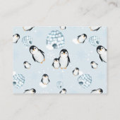 冬のペンギンのイクロースおむつラッフルベビーシャワー エンクロージャーカード (裏面)