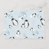 冬のペンギンのイグルーは本の赤ちゃんシャワーをもたらす エンクロージャーカード (裏面)