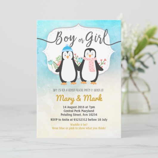 冬のペンギンの性はパーティーを明らかにします 招待状 (スタンド正面)