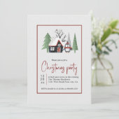 冬のペンギンの木と降雪クリスマスパーティー 招待状 (スタンド正面)