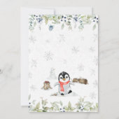 冬のペンギン ベビーシャワー 招待状 (裏面)