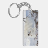 冬のホッキョクギツネ キーホルダー (正面左)