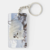 冬のホッキョクギツネ キーホルダー (裏面)