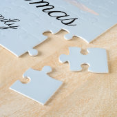 冬のホッキョクグマのクリスマスライトファミリー名 ジグソーパズル (側面)