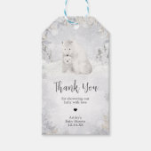 冬のホッキョクグマのベビーシャワーメッセージカード ギフトタグ (正面)