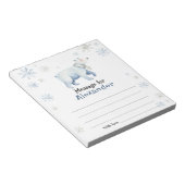 冬のホッキョクグマの誕生日の時間カプセルメッセージ ノートパッド (アングル)