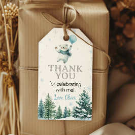 冬のホッキョクグマの誕生日パーティーに来てくれてありがとう ギフトタグ