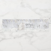 冬のホッキョクグマの赤ちゃんシャワー ペットボトルラベル (シングルラベル)