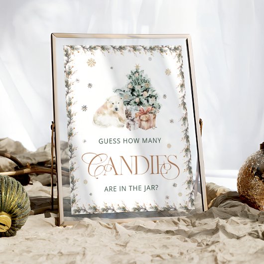 冬のホッキョクグマはキャンディーの数を推測 ポスター