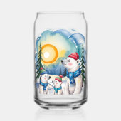 冬のホッキョクグマファミリー クリスマス ガラス缶 (裏面)