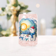 冬のホッキョクグマファミリー クリスマス