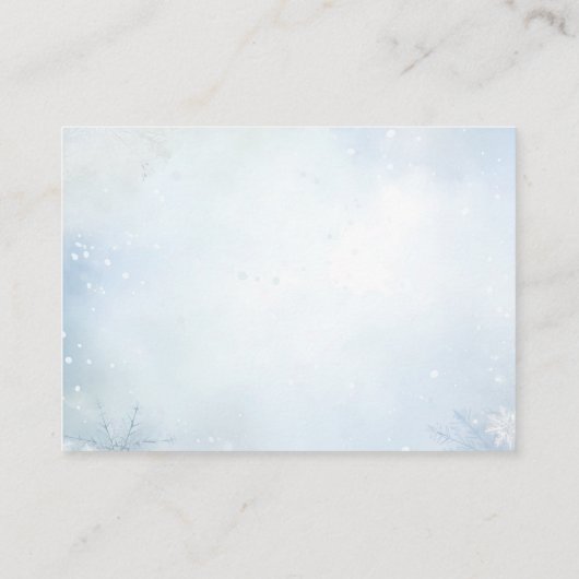 冬のホッキョクグマ男の子の赤ちゃんシャワーいくつキャンディ エンクロージャーカード (裏面)