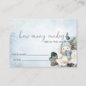 冬のホッキョクグマ男の子の赤ちゃんシャワーいくつキャンディ エンクロージャーカード (正面)