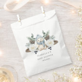 冬のホッキョクグマ男の子の赤ちゃんシャワー フェイバーバッグ (クリップ留めされた状態)