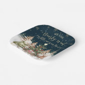 冬のホッキョクグマ雪の結晶ベビーシャワー ペーパープレート (傾斜あり)