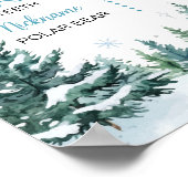 冬のホッキョクグマ1歳の誕生日マイルストーン ポスター (角)