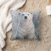 冬のホッキョクグマ クッション (ブランケット)