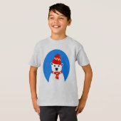 冬のホッキョクグマ – ティーシャ子供へツ Tシャツ (正面フル)