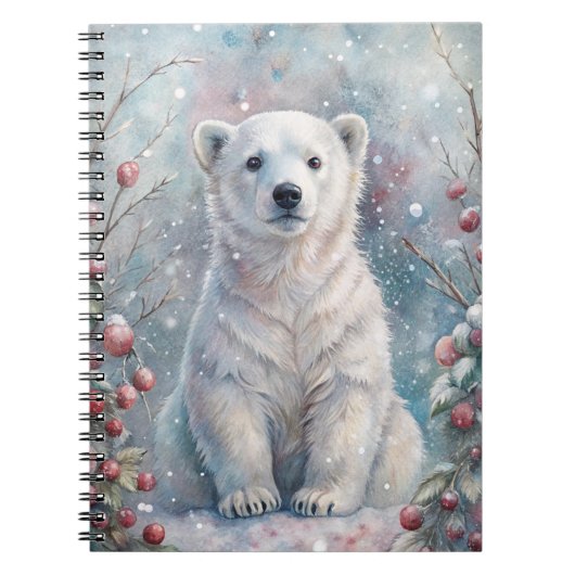 冬のホッキョクグマ ノートブック (正面)