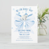 冬のホッキョクグマ ベビーシャワー We Can Bearly Wait 招待状 (スタンド正面)