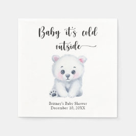 冬のホッキョクグマ – ベビー外は寒い スタンダードカクテルナプキン
