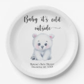 冬のホッキョクグマ – ベビー外は寒い ペーパープレート (正面)