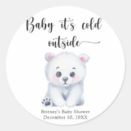 冬のホッキョクグマ – ベビー外は寒い ラウンドシール