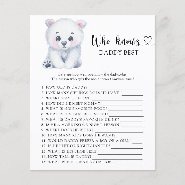 冬のホッキョクグマ – 誰がパパのゲームを知っ最高のている (正面)