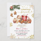 冬のホットココアとクッキーのクリスマスブランチ 招待状 (正面)