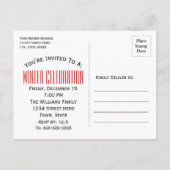 冬のホットココアパーティーは日付の赤を保存 案内ポストカード (裏面)