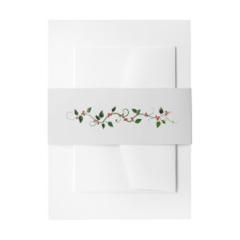 冬のホリデーウェディング ホリー ヴィネ 灰色マッチング 招待状ベリーバンド