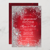 冬のホリデーエンゲージメントディナー招待状 招待状 (正面/裏面)