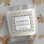 冬のホリデーキャンドルラベル ブラック＆ゴールド ミニマル スクエアシール