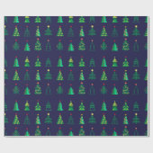 冬のホリデーギフトデコレーションクリスマスモミの木 ラッピングペーパー (フラット)