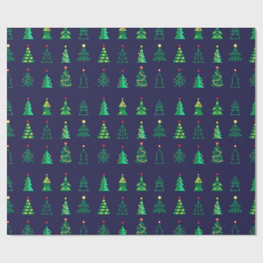 冬のホリデーギフトデコレーションクリスマスモミの木 ラッピングペーパー (フラット)