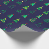 冬のホリデーギフトデコレーションクリスマスモミの木 ラッピングペーパー (角)