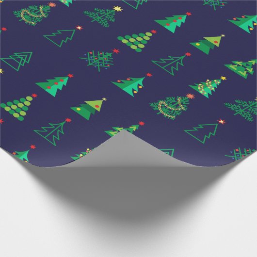 冬のホリデーギフトデコレーションクリスマスモミの木 ラッピングペーパー (角)