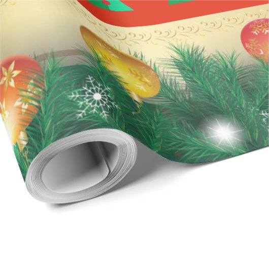 冬のホリデーギフトデコレーションクリスマスモミの木 ラッピングペーパー (ロールコーナー)