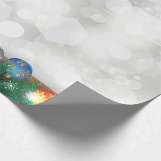 冬のホリデーギフトデコレーションクリスマスモミの木 ラッピングペーパー (角)