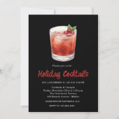 冬のホリデーシーズンのお祭りドリンクのお祝い 招待状 (正面)
