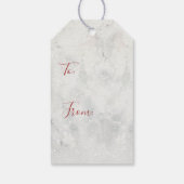 冬のホリデースノーシーンの赤狐 ギフトタグ (裏面)
