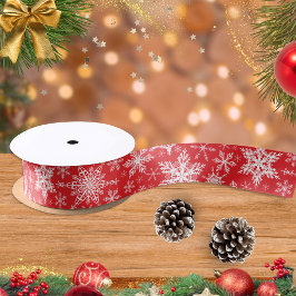 冬のホリデーズスノーフレークスレッドクリスマス サテンリボン