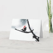 冬のホリデーズバードオンアスノーーブランチ カード (正面)