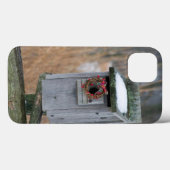 冬のホリデーリースが飾られた鳥の巣箱 Case-Mate iPhoneケース (裏面 (横))