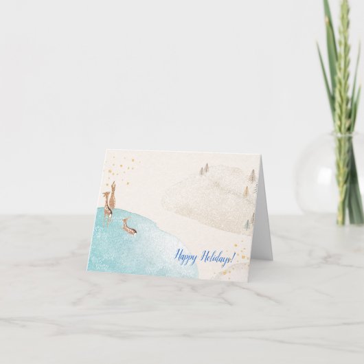 冬のホリデー鹿 シーズンカード (正面)